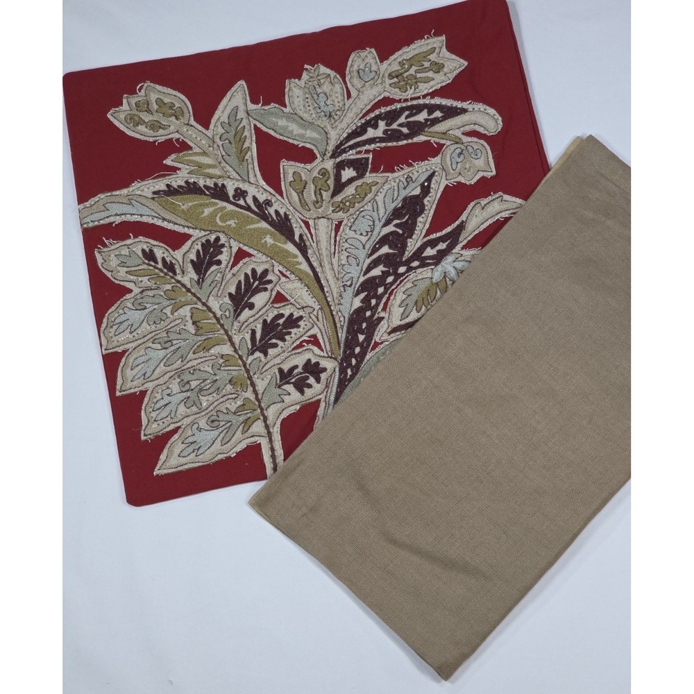 Pottery Barn Pascal & Renly Pillow Covers Set 2 Brown Euro Square Linen Texture